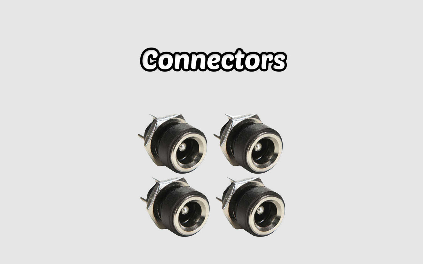 Connectors collection image showcasing a wide range of connector types and specifications for electronic device integration and compatibility.