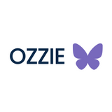 Ozzie logo with a purple butterfly on a white background