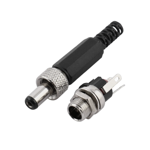 Screw Locking DC Plug and Metal Panel Mount Socket 2.1MM x 5.5MM