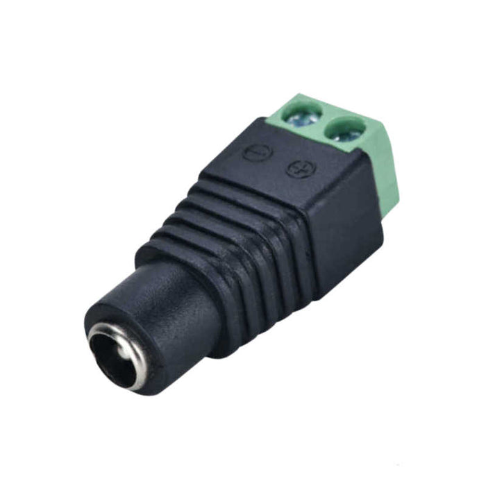 Female 12V CCTV connector 5.5mm x 2.1mm power jack for security cameras and surveillance systems