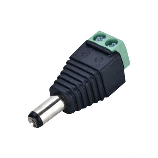 Male 12V CCTV connector 5.5mm x 2.1mm power jack for security cameras and surveillance systems