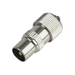 Male TV aerial coax plug with zinc alloy solder-free RF connector for television antenna connections