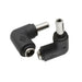 Right Angle DC Power Adapter 5.5x2.5mm Male to 5.5x2.1mm Female Barrel Jack.
