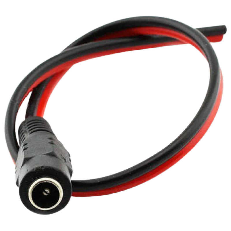 12V DC Power Pigtail Cable 5.5x2.1mm Feale Socket to Bare End, 25cm ...