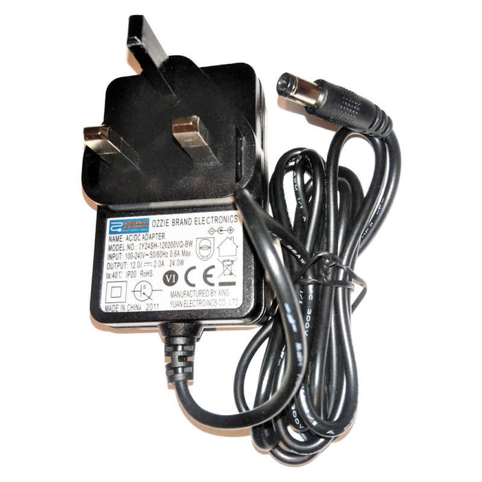 UK 12V 2A 2000mA AC/DC POWER SUPPLY ADAPTER PLUG COMPATIBLE FOR ROBERTS BLUTUNE 50 DAB/FM RADIO