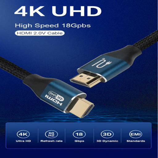 4K HDMI 2.0 cable 18Gbps Ethernet gold-plated connectors Ultra HD