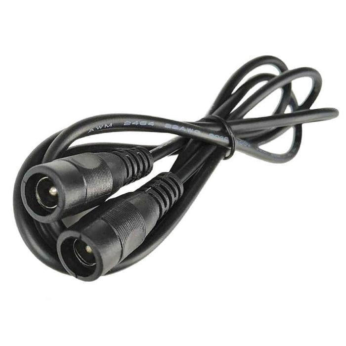 5.5mm × 2.1mm Female to Female DC Power Extension Cable 100cm black jacket for security cameras LED lights routers professional power distribution
