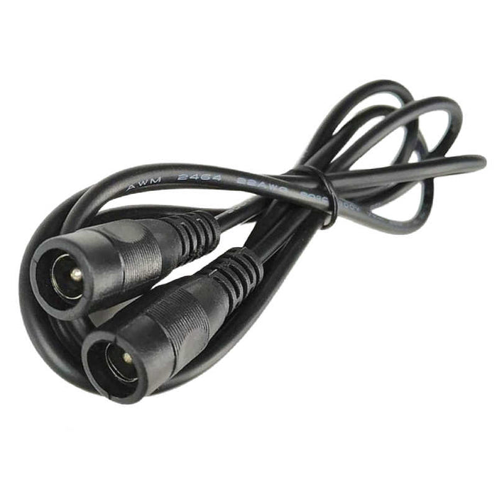 5.5mm × 2.1mm Female to Female DC Power Extension Cable 150cm black jacket for security cameras LED lights routers professional power distribution