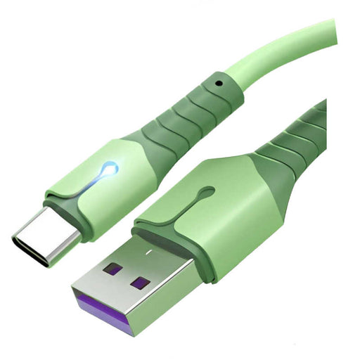 USB 2.0 Male to USB-C (Type C) 20AWG, 3A Fast Charger Data Cable, With LED