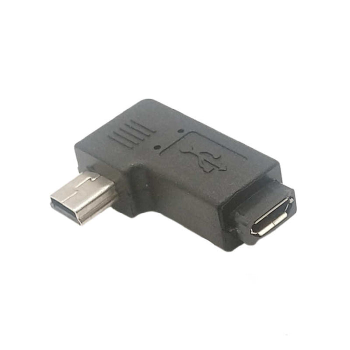 90 degree right angle mini USB male to micro USB female adapter cable