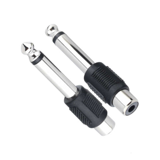 6.35 mm Mono Jack Male 1/4" Plug to RCA Phono Female Socket Adapter