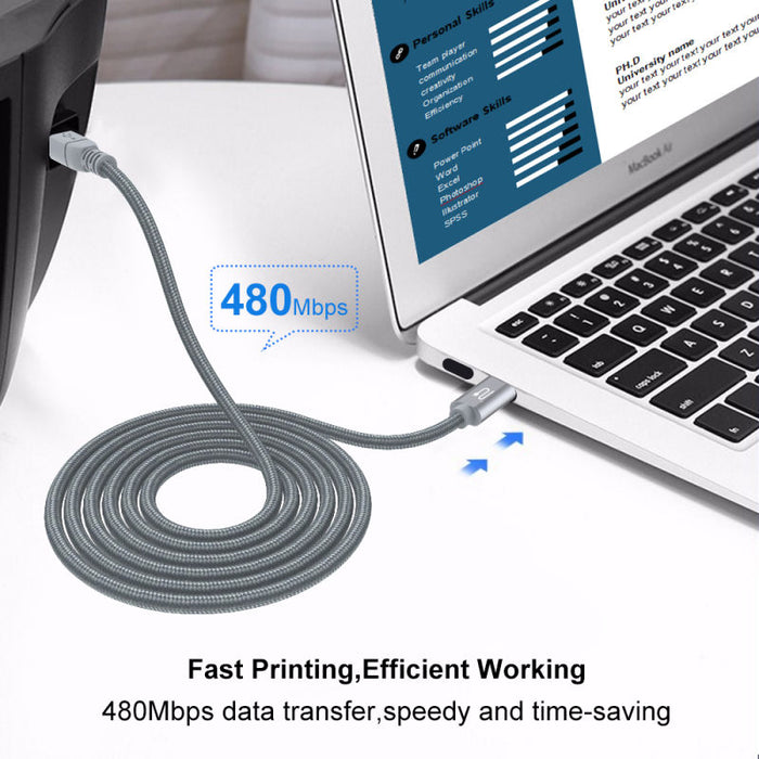 Premium USB C Type-C to USB 2.0 B Type Midi Interface & Printer Data Cable