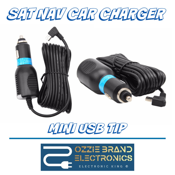 3.5M DC 5V 2.1A MINI USB CAR POWER CHARGER ADAPTER CABLE CORD COMPATIBLE FOR GPS CAR CAMERA MP3 MOBILE PHONE AND MANY MORE - OZZIE BRAND ELECTRONICS