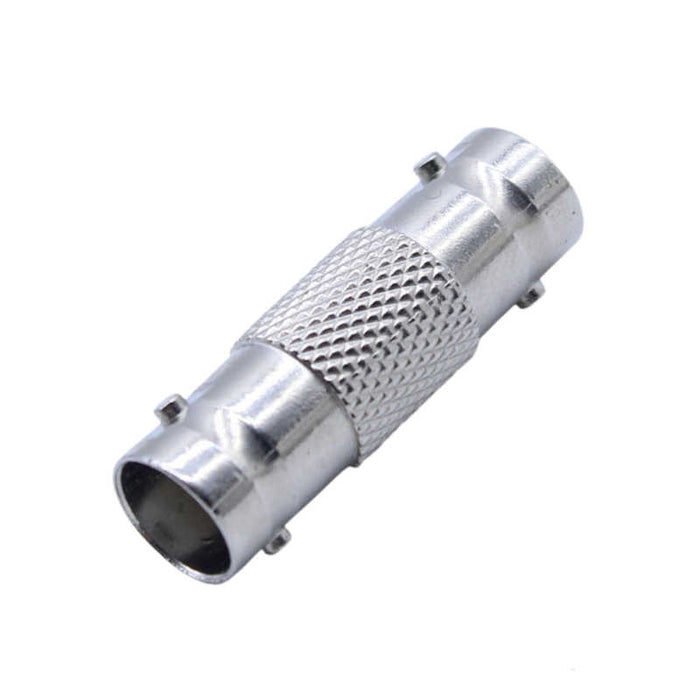 BNC female-to-female coupler 50 ohm RF coax adapter silver connector