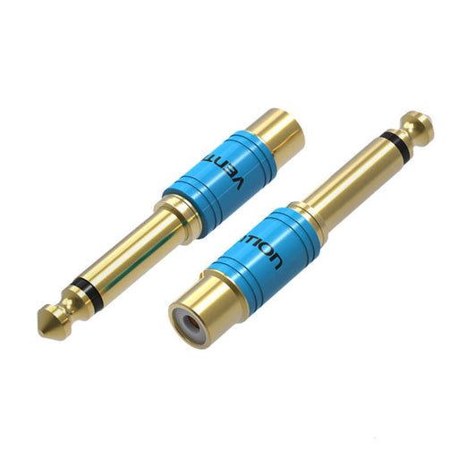 6.35 mm Mono Jack Male 1/4" Plug to RCA Phono Female Socket Adapter