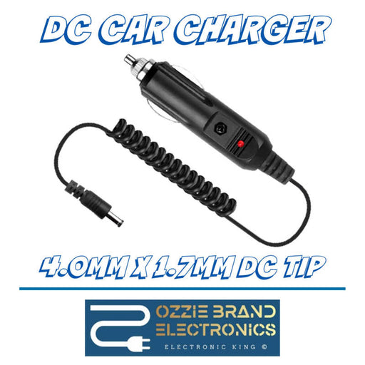 12V-24V-12V 3A 3000MA DC 4.0MM X 1.7MM IN CAR CHARGER CABLE LEAD TO FIT SINGLE SCREEN DVD PLAYERS (4X1.7) (4MMX1.7) (4.0MM/1.7MM) - OZZIE BRAND ELECTRONICS