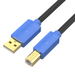 USB 2.0 Type A to Type B male shielded printer digital cable, black connector cord for printers and devices
